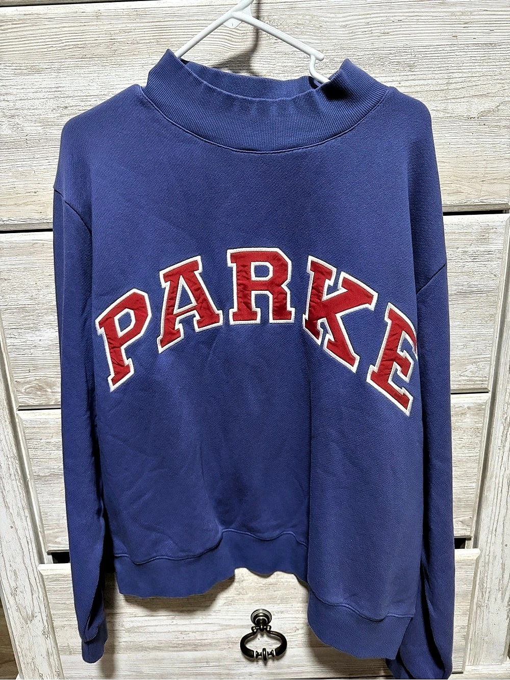 Parke Varsity Mockneck Sweatshirt Blue & Red